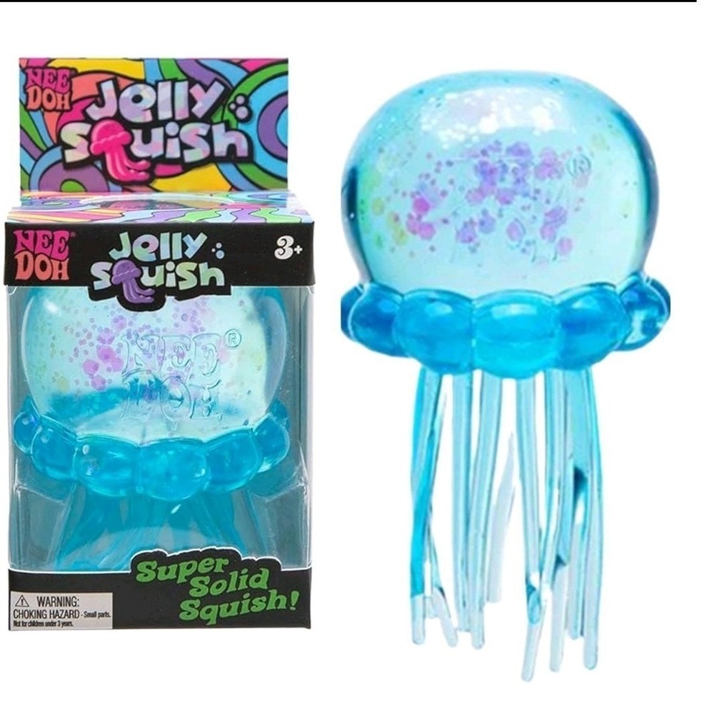 NeeDoh JellySquish Jellyfish Fidget Toy Pick Your Color Pink Blue Purple Glitter - Picture 8 of 9